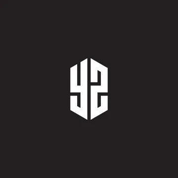 YZ Logo monogram with hexagon shape style design template Stock Illustration
