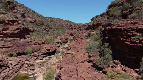 Z Bend Canyon With Murchison River, Kalbarri National Park, Western Australia. Stock-Footage 335159920