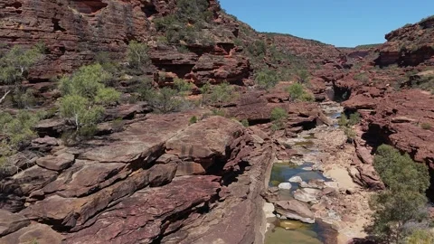 Z Bend Canyon With Murchison River, Kalbarri National Park, Western Australia. Stock-Footage 335160057
