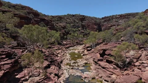 Z Bend Canyon With Murchison River, Kalbarri National Park, Western Australia. Stock-Footage 335160954
