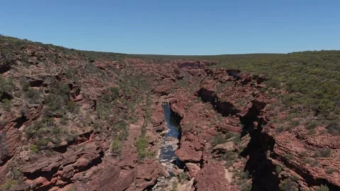 Z Bend Canyon With Murchison River, Kalbarri National Park, Western Australia. Stock-Footage 335161289