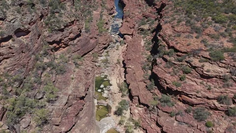 Z Bend Canyon With Murchison River, Kalbarri National Park, Western Australia. Stock-Footage 335161552