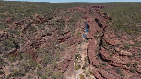 Z Bend Canyon With Murchison River, Kalbarri National Park, Western Australia. Stock-Footage 335161601