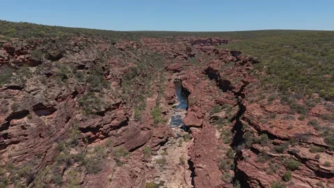 Z Bend Canyon With Murchison River, Kalbarri National Park, Western Australia. Stock Footage 335161646