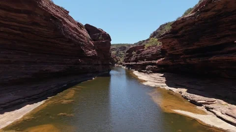 Z Bend Canyon With Murchison River, Kalbarri National Park, Western Australia. Stock-Footage 335161840