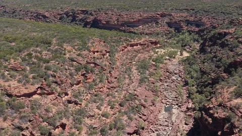 Z Bend Canyon With Murchison River, Kalbarri National Park, Western Australia. Stock-Footage 335164079