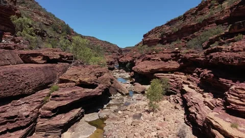 Z Bend Canyon With Murchison River, Kalbarri National Park, Western Australia. Stock-Footage 335164125