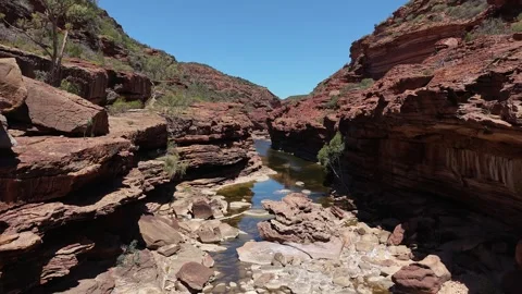 Z Bend Canyon With Murchison River, Kalbarri National Park, Western Australia. Stock-Footage 335164244