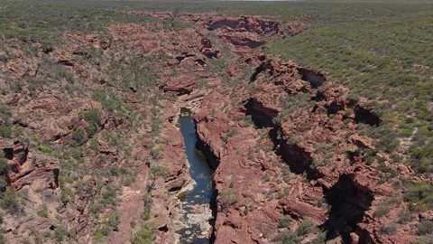 Z Bend Canyon With Murchison River, Kalbarri National Park, Western Australia. Stock-Footage 335165142