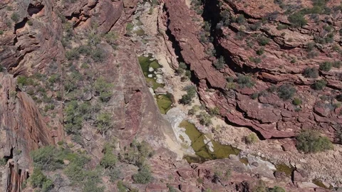 Z Bend Canyon With Murchison River, Kalbarri National Park, Western Australia. Stock-Footage 335165703