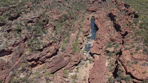 Z Bend Canyon With Murchison River, Kalbarri National Park, Western Australia. Stock-Footage 335169896