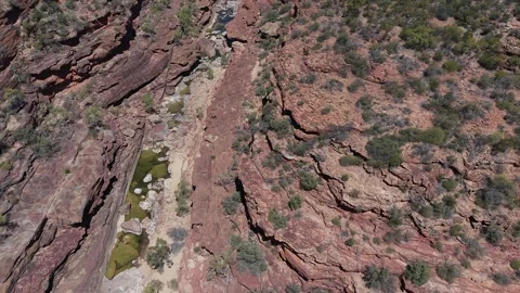 Z Bend Canyon With Murchison River, Kalbarri National Park, Western Australia. Stock-Footage 335170099