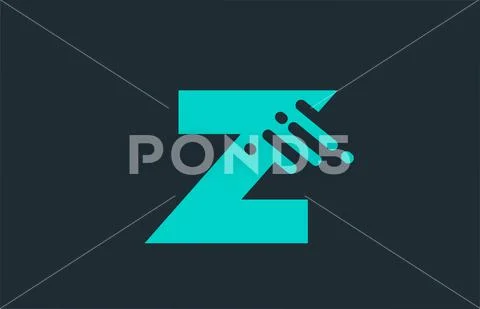 Z blue alphabet letter logo icon with line design for company and ...