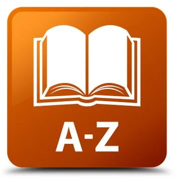A-Z (book icon) brown square button Stock Illustration