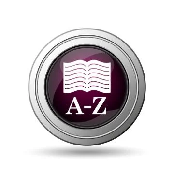 A-z book icon. internet button on white background.. Stockillustratie