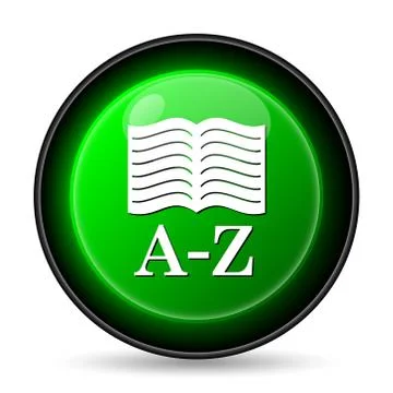  a-z book icon. internet button on white background.. Stock Illustration