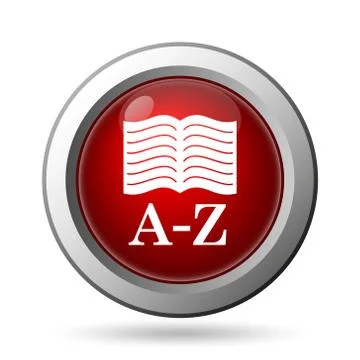A-Z book icon. Internet button on white background.. Stock Illustration