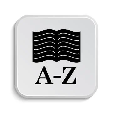 A-Z book icon. Internet button on white  background.. 스톡 일러스트
