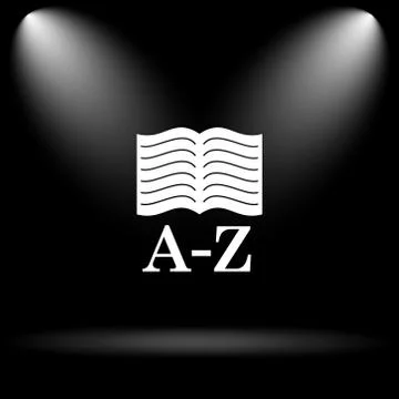 A-Z book icon. Internet button on black background.. イラスト素材