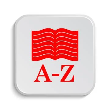A-Z book icon. Internet button on white background.. Stock Illustration