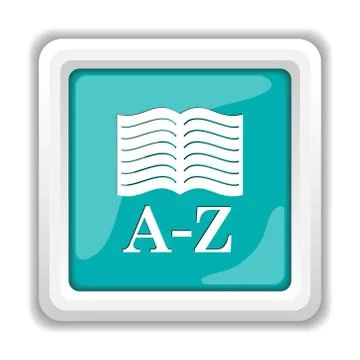A-Z book icon. Internet button on white background.. Stock Illustration