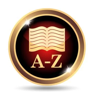 A-Z book icon. Internet button on white background.. 스톡 일러스트