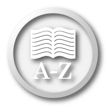 A-Z book icon. Internet button on white background.. Stock Illustration