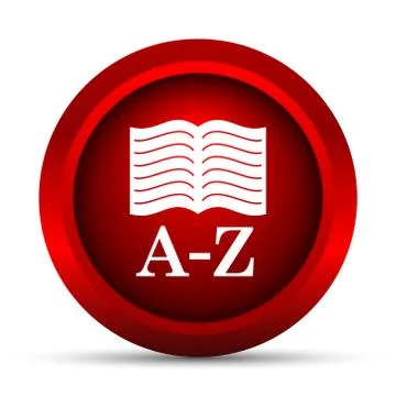 A-Z book icon. Internet button on white background.. Stock Illustration