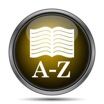 A-Z book icon. Internet button on white background.. Stock Illustration