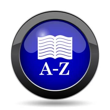 A-Z book icon. Internet button on white background.. Stock Illustration