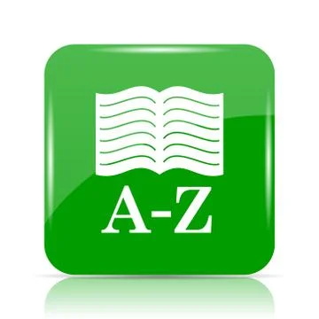 A-Z book icon. Internet button on white background.. Stock Illustration