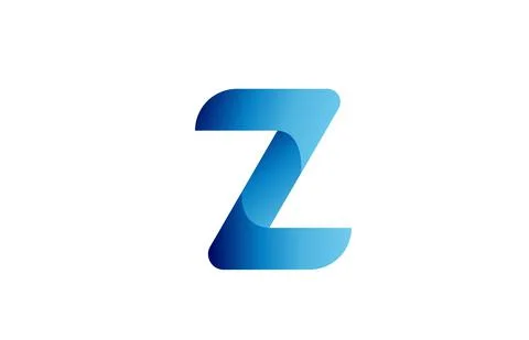 Z creative blue gradient alphabet letter logo for branding and business. Desi Stock Illustration