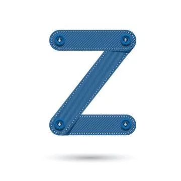 Z font vector with blue Jeans on White background, Futuristic font, Cosmic, V Illustrazione stock