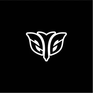 Z G Initials bow arrow, simple modern minimalist design. black and white. Stock-Illustration