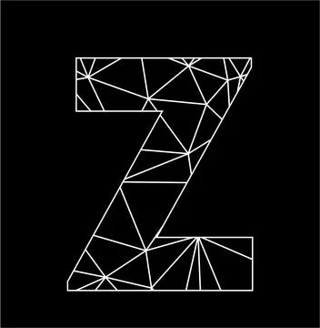 Z geometric triangle block chain font Illustrazione stock