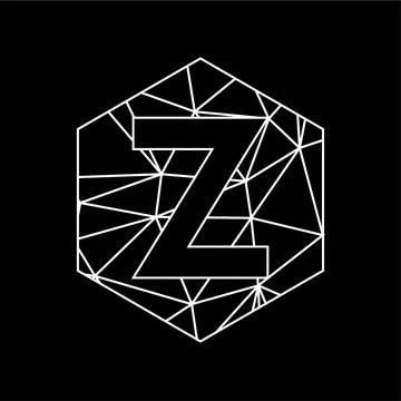 Z geometric triangle blockchain font Illustrazione stock