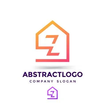 Z letter creative logo design for real estate company with modern home Illustrazione stock