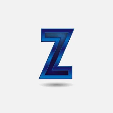Z letter with glitter rendering effect, blue color design, vector illustration Stock Illustration