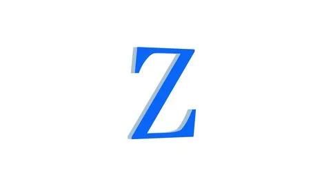 Z letter logo loopable rotated blue color white background Illustrazione stock