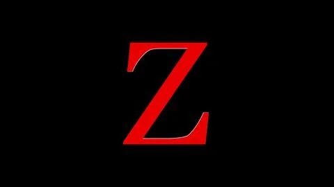 Z letter logo loopable rotated red color black background Illustrazione stock