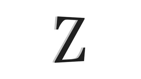 Z letter logo loopable rotated black color white background Illustrazione stock