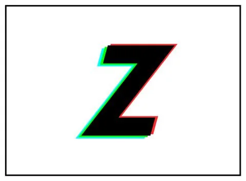 Z letter logo, vector desing font .Dynamic, split-color, shadow of  number re Stock Illustration