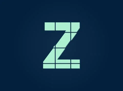 Z letter logo, vector desing font.  Made of knife cut. For logo, brand label, Stock Illustration
