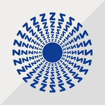 Z letter patterns conceptual mandala vector illustration. Z text textures Stock Illustration