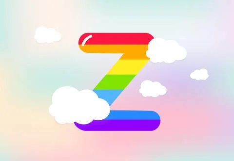 Z Letter Rainbow patterns design, abstract rainbow letter for kids, love, f.. Stock Illustration