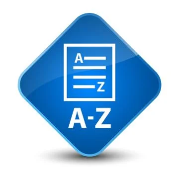 A-Z (list page icon) elegant blue diamond button 스톡 일러스트