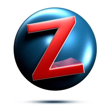 Z logo isolated on white background illustration 3D rendering with clipping p Stock Illustration