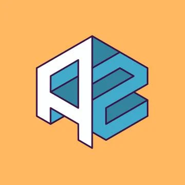 A Z  monogram lettering with perspective geometric concept Stock Illustration