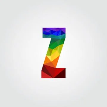 Z Polygon alphabet colorful font style. Vector illustration Stock Illustration