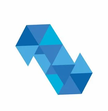 Z, S, N initials triangle Blue diamond vector illustration and logo Illustrazione stock